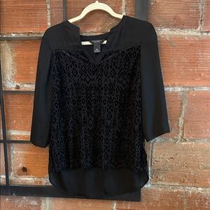 Investments Black Patterned Blouse